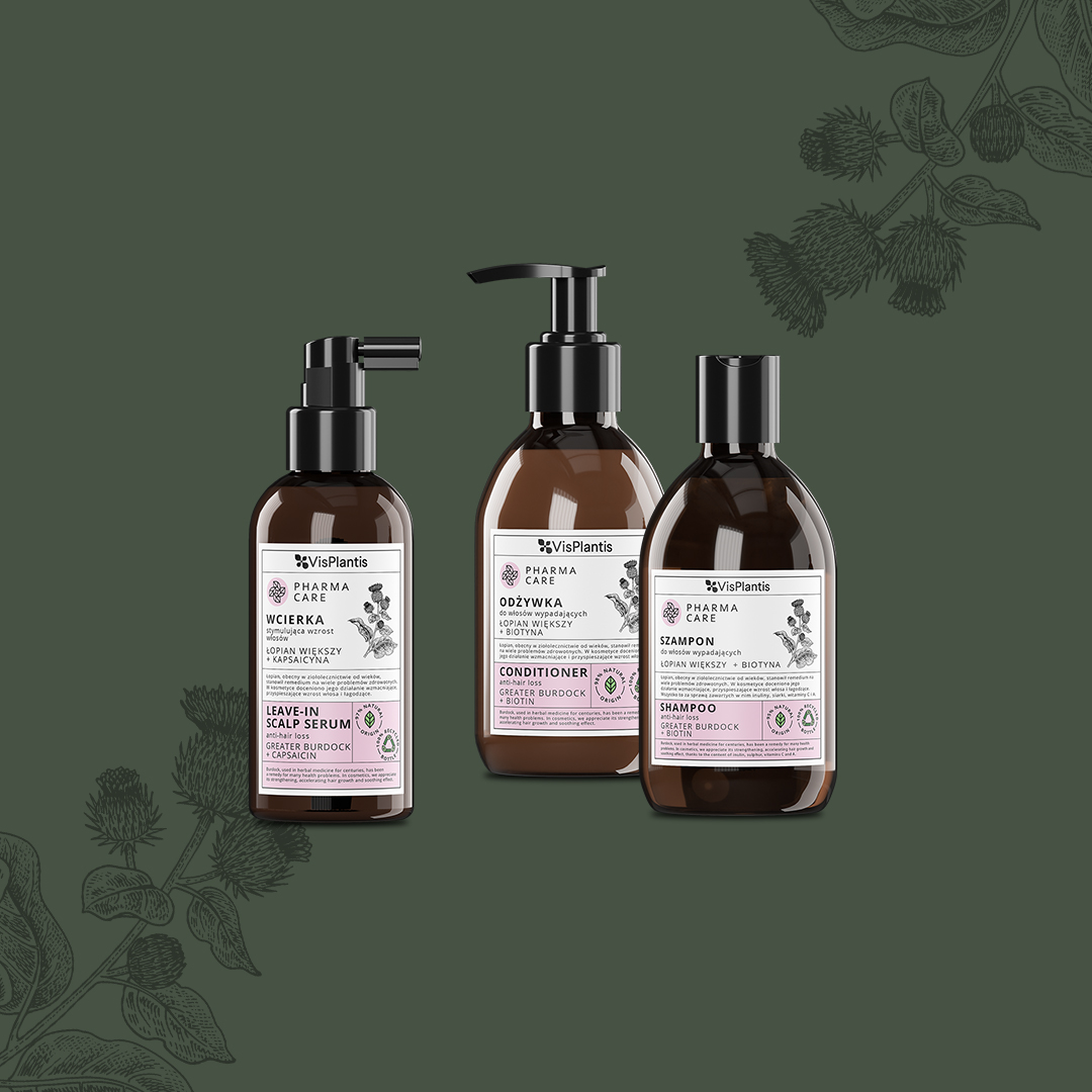 Zestaw do włosów wypadających z łopianem