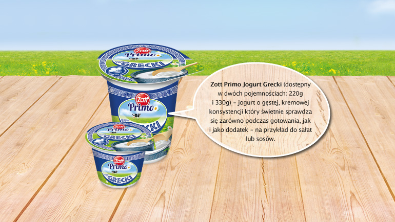 Możesz również wypróbować jogurt naturalny Zott Primo Grecki, idealny do sałatek i sosów. 