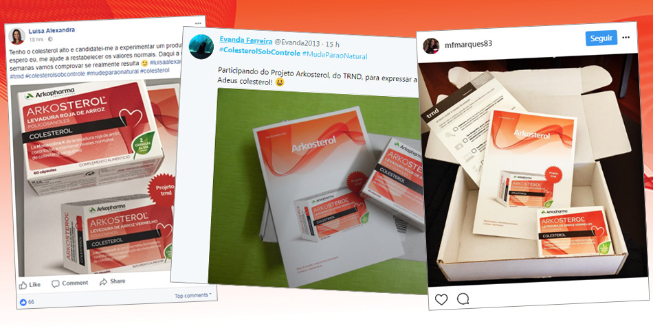 Arkosterol nas redes sociais