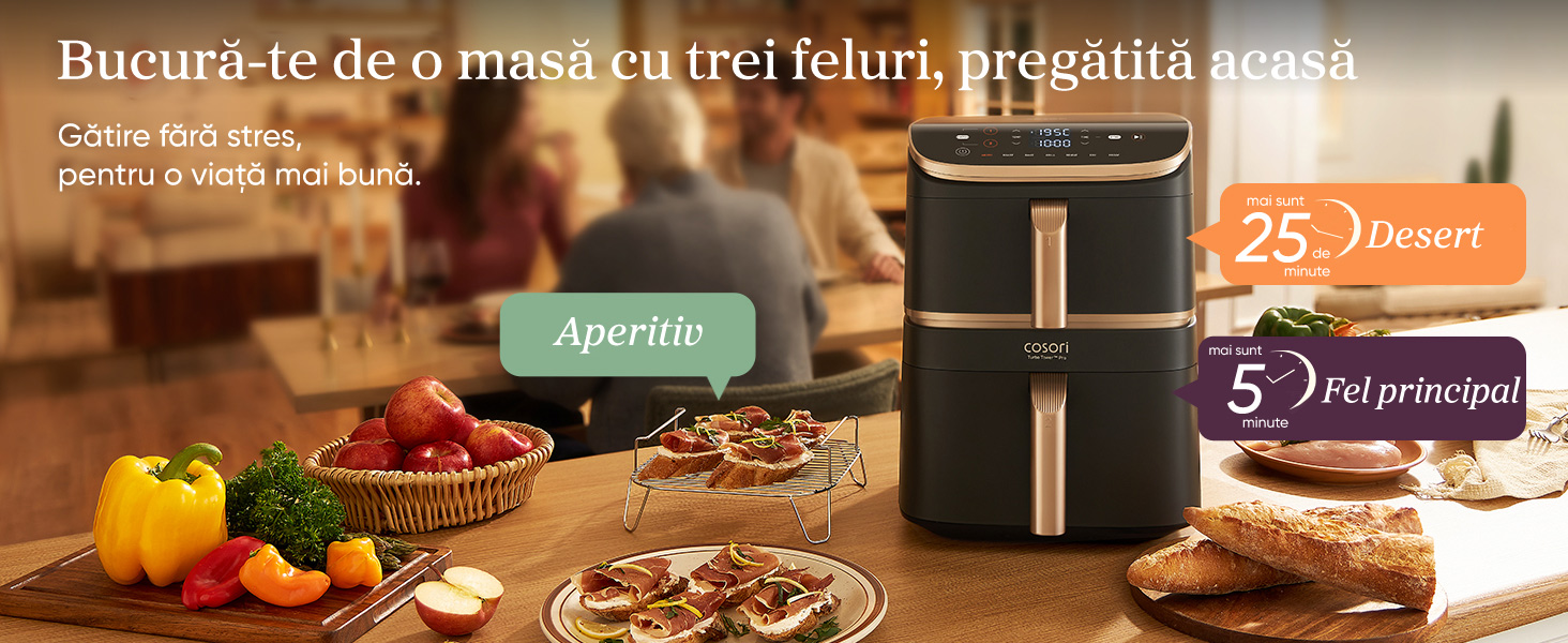 Descoperă friteuza cu aer cald COSORI Turbo Tower Pro Smart