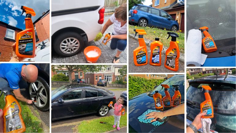 Photo collage of Armor All products in use