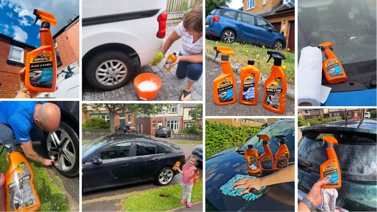 Photo collage of Armor All products in use