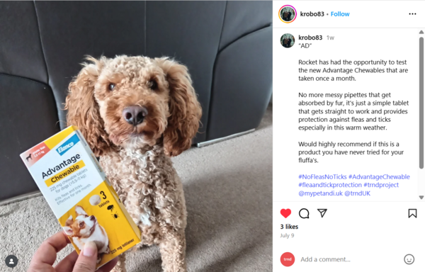 Rocket with Advantage Chewables tablets