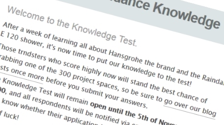 Hansgrohe Raindance Knowledge Test