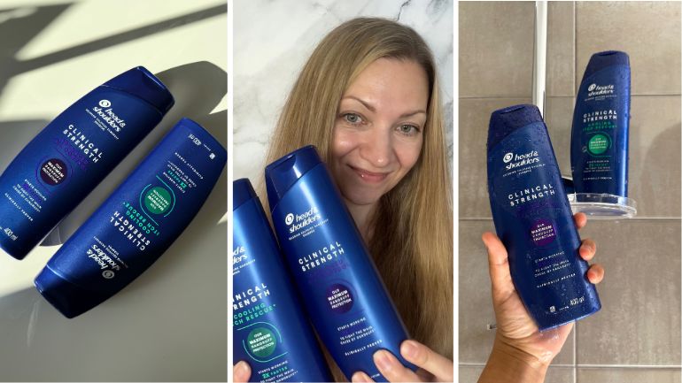 Photo collage of people holding the Head & Shoulders Clinical Strength